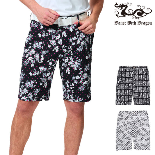 Dance With Dragon ダンスウィズドラゴン メンズ モノトーンプリントショートボトム ストレッチ D1-434331