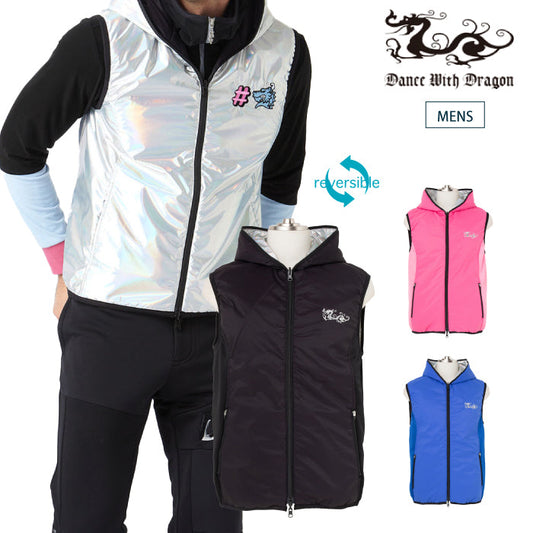 Dance With Dragon ダンスウィズドラゴン メンズ NYストレッチタフタリバーシブルベスト ストレッチ 撥水 防風 D1-520710