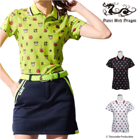 Dance With Dragon ダンスウィズドラゴン レディース みなしごハッチプリント半袖ポロ d2-114325