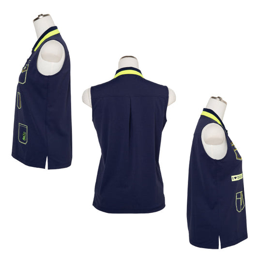 Dance With Dragon ダンスウィズドラゴン レディース フェイクポケットノースリーブポロ UVカット機能/吸水速乾/ストレッチ性 D2-114720