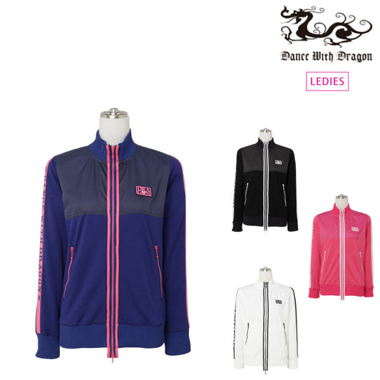 Dance With Dragon ダンスウィズドラゴン レディース バイカラーパイピングブルゾン ジャージ素材 ストレッチ性 冷感・UV機能 D2-212120