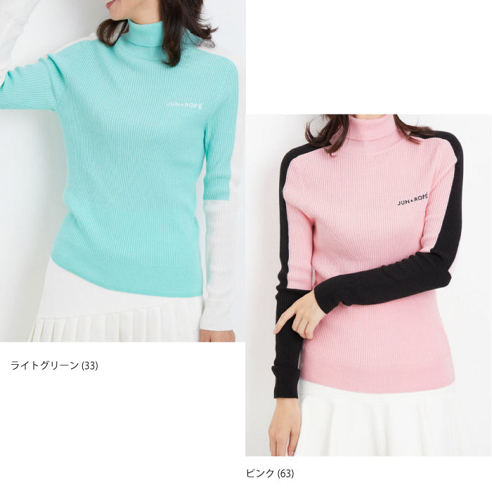 JUN&ROPE’ ジュンアンドロペ レディース バイカラーリブタートルネックプルオーバー ERM62250