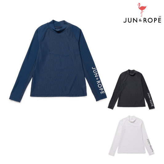Jun & Rope’ ジュンアンドロペ レディース UVメッシュ切替長袖インナープルオーバー 吸汗速乾 ERM82020
