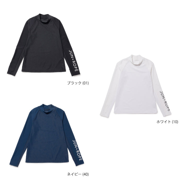 Jun & Rope’ ジュンアンドロペ レディース UVメッシュ切替長袖インナープルオーバー 吸汗速乾 ERM82020