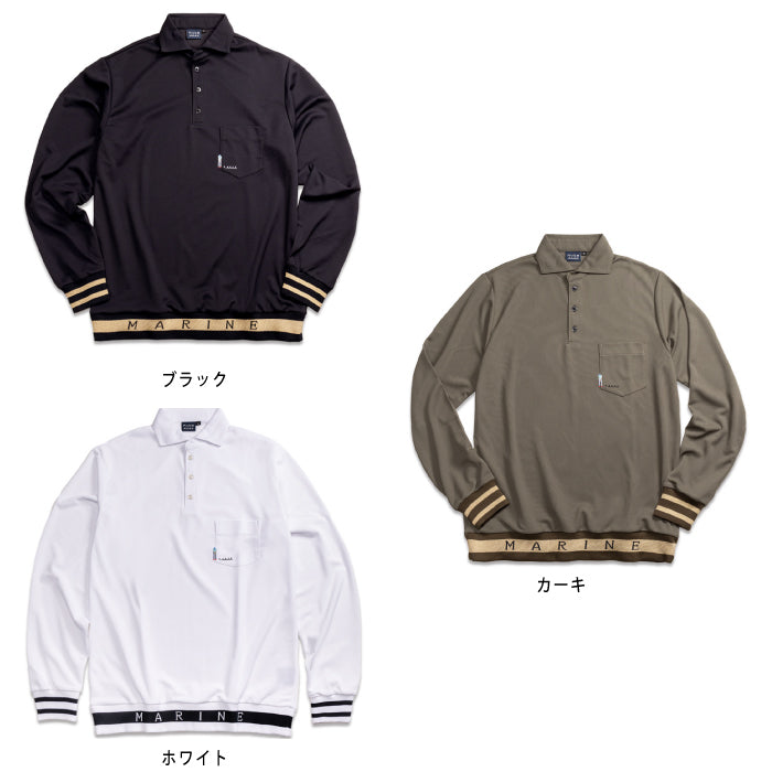 muta MARINE GOLF ムータマリンゴルフ メンズ ヘムリブ ポロシャツ(長袖)【全5色】MMJC-446148