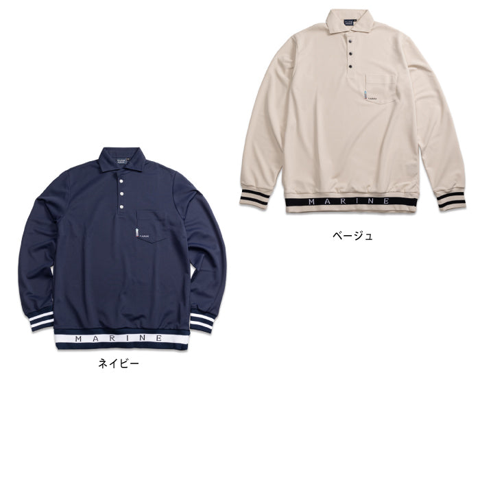muta MARINE GOLF ムータマリンゴルフ メンズ ヘムリブ ポロシャツ(長袖)【全5色】MMJC-446148