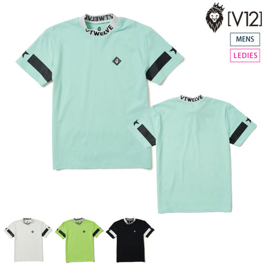 V12 ヴィトゥエルブ メンズ レディース JACQUARD LOGO MOCK 吸水速乾 モックネック V122310-MK14