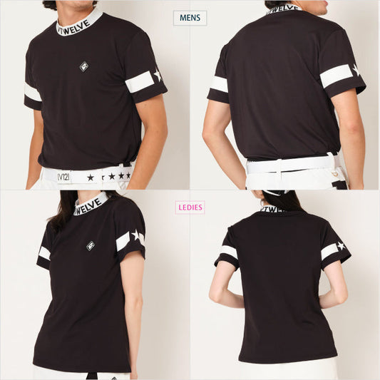 V12 ヴィトゥエルブ メンズ レディース JACQUARD LOGO MOCK 吸水速乾 モックネック V122310-MK14