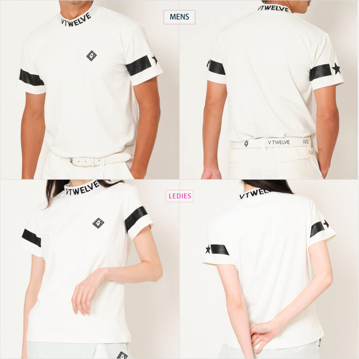 V12 ヴィトゥエルブ メンズ レディース JACQUARD LOGO MOCK 吸水速乾 モックネック V122310-MK14