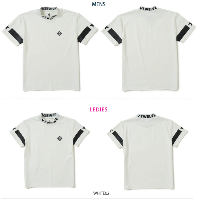 V12 ヴィトゥエルブ メンズ レディース JACQUARD LOGO MOCK 吸水速乾 モックネック V122310-MK14