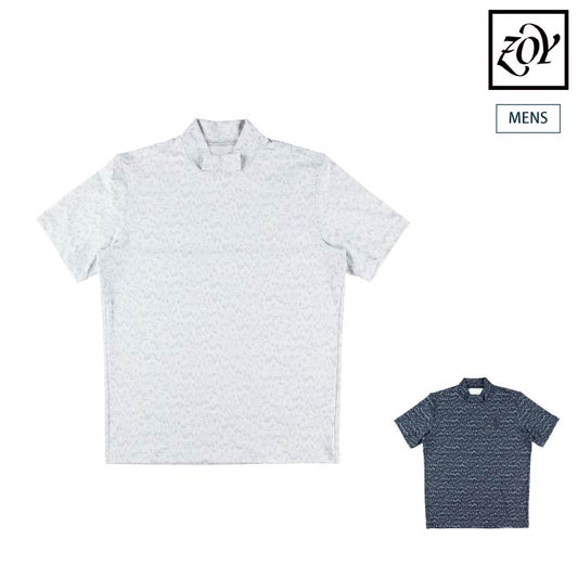 ZOY ゾーイ ゴルフシャツ 半袖 ゴルフウェア メンズ MENS レイヤーロゴプリント ベア天竺 半袖シャツ 抗菌防臭 071442001