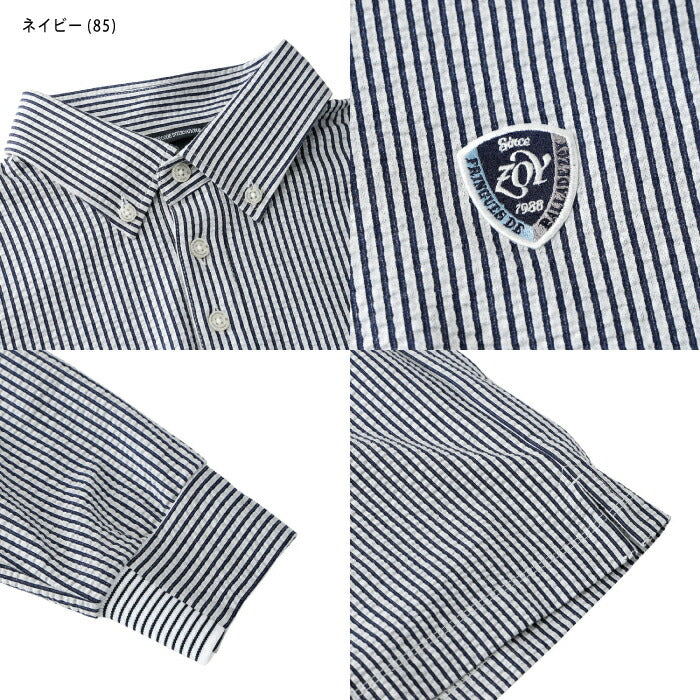 ZOY ゾーイ ゴルフウェア メンズ MENS シルキーサッカージャージ 長袖シャツ 綿混素材 吸水速乾 071452000