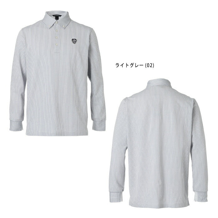 ZOY ゾーイ ゴルフウェア メンズ MENS シルキーサッカージャージ 長袖シャツ 綿混素材 吸水速乾 071452000