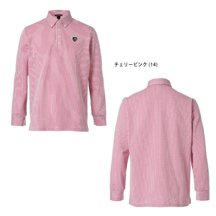 ZOY ゾーイ ゴルフウェア メンズ MENS シルキーサッカージャージ 長袖シャツ 綿混素材 吸水速乾 071452000