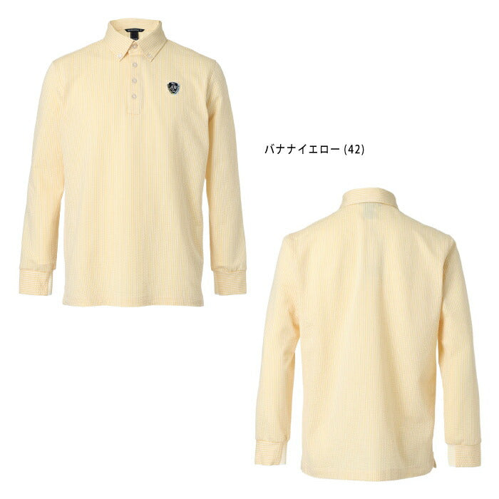 ZOY ゾーイ ゴルフウェア メンズ MENS シルキーサッカージャージ 長袖シャツ 綿混素材 吸水速乾 071452000