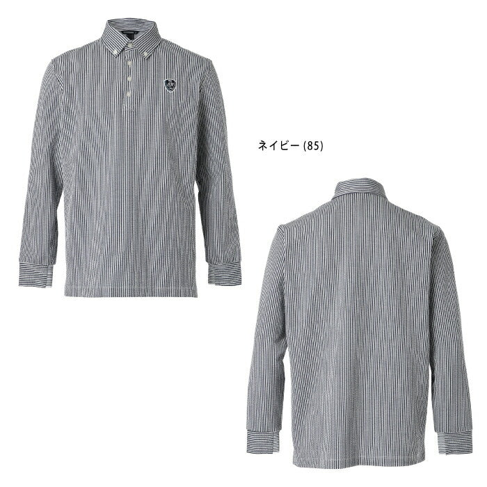 ZOY ゾーイ ゴルフウェア メンズ MENS シルキーサッカージャージ 長袖シャツ 綿混素材 吸水速乾 071452000