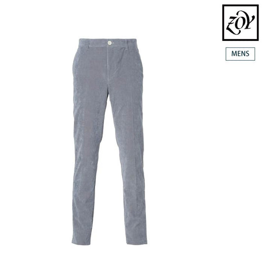 ZOY ゾーイ ゴルフウェア メンズ MEN 28W シャンブレーコール ロングパンツ スモークブルー ストレッチ性 光沢感 071454404