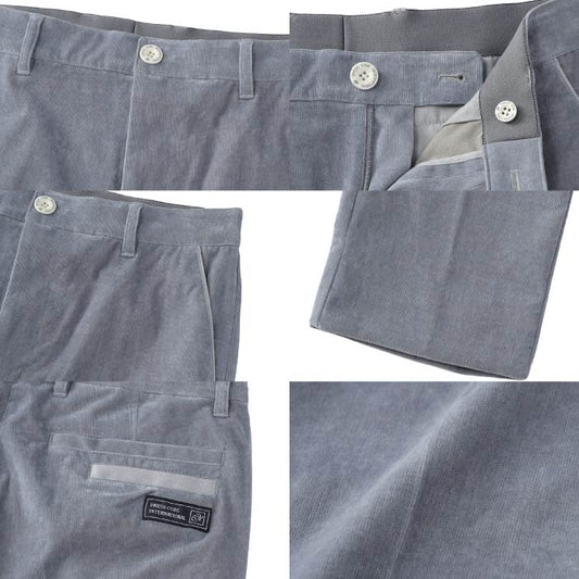 ZOY ゾーイ ゴルフウェア メンズ MEN 28W シャンブレーコール ロングパンツ スモークブルー ストレッチ性 光沢感 071454404