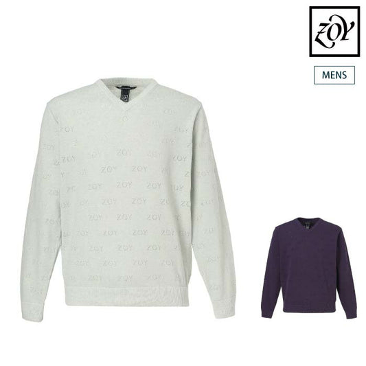 ZOY ゾーイ ゴルフウェア メンズ MEN ZOYアイレット天竺プレーティング 長袖セーター ストレッチ イージーケア 071454709