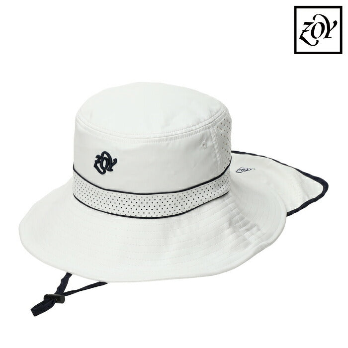 ZOY ゾーイ ゴルフウェア メンズ レディース UNISEX Radi-cool Radi-cool サンシールドハット 帽子 あご紐 取り外し可能ネックガード付き 放射冷却効果 UVカット率99%以上 撥水加工 071728818