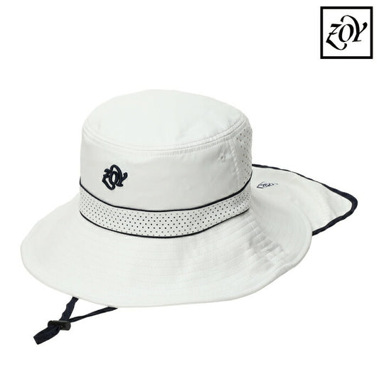 ZOY ゾーイ ゴルフウェア メンズ レディース UNISEX Radi-cool Radi-cool サンシールドハット 帽子 あご紐 取り外し可能ネックガード付き 放射冷却効果 UVカット率99%以上 撥水加工 071728818