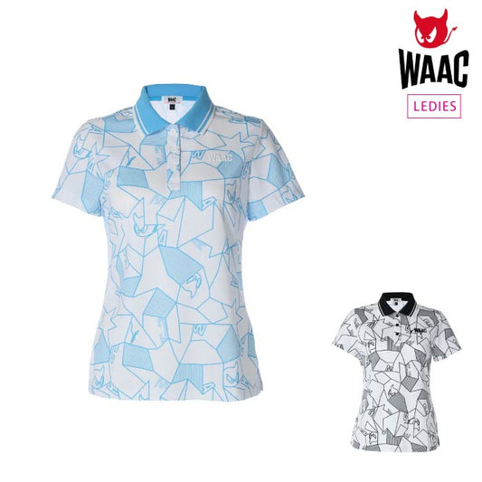 WAAC ワック ゴルフ半袖シャツ ゴルフウェア レディース WOMENS WAACKYジオメトリック 半袖ポロシャツ 072242080