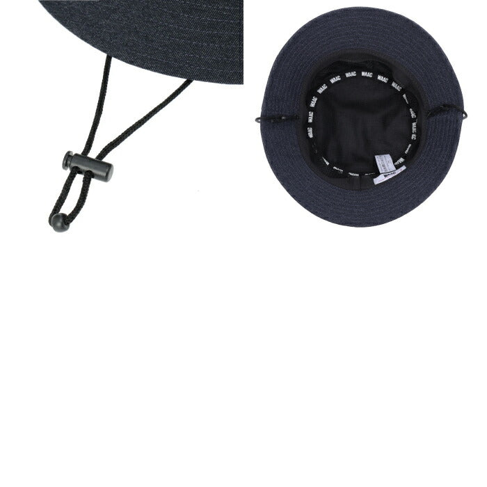 WAAC UNISEX ツバ広ハット　ゴルフ　ブラック WAAC クリアランス ハット 帽子 waac ワック UNISEX ツバ広