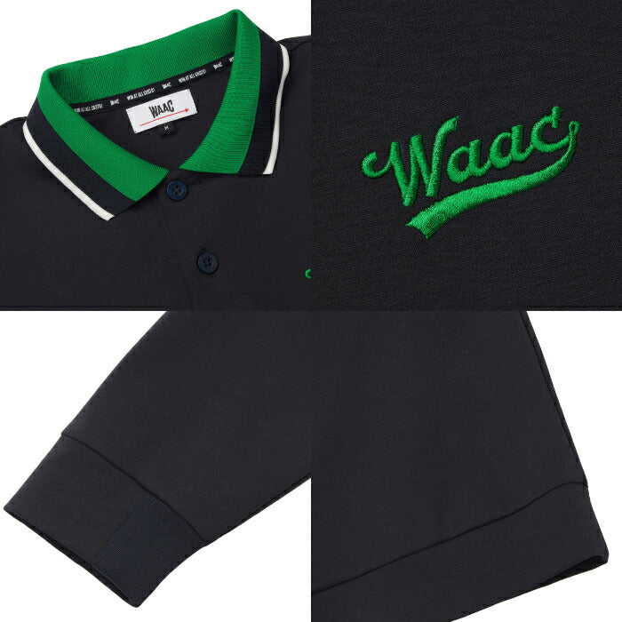 WAAC ワック ゴルフウェア メンズ MEN BUCKET WAACKY ライトストレッチポンチポロシャツ プルオーバー ポンチ素材 伸縮 072254032