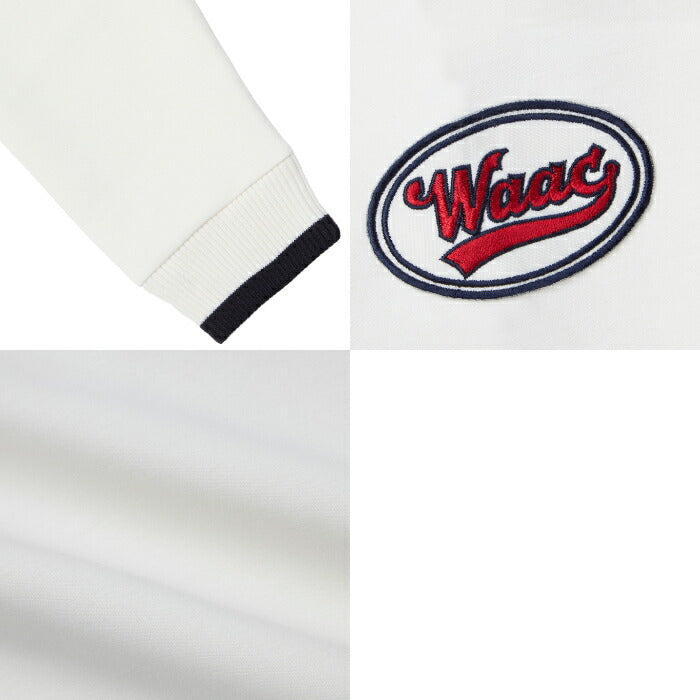 WAAC ワック ゴルフウェア メンズ WOMEN ダンボールニットスポーティーハーフジップ WAACKY刺繍ワッペン ストレッチ性 イージーケア 072254080