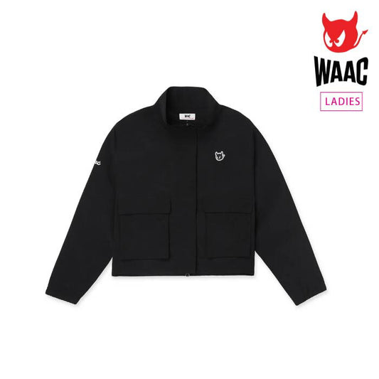 WAAC ワック ゴルフウェア レディース WOMEN ESSENTIALフルジップブルゾン タウンユース フラップ付きのポケット ドローコード 温度調整 機能性 撥水機能 072254170