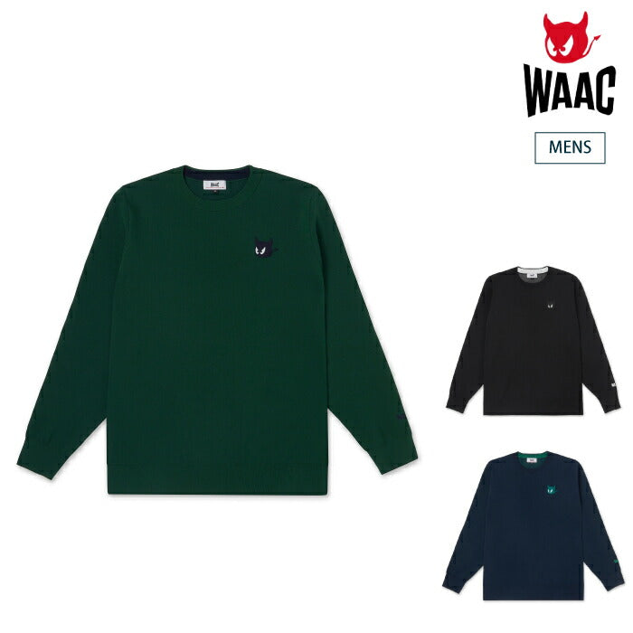 WAAC ワック ゴルフウェア メンズ MEN ライトウェイトニットプルオーバー バックロゴ 軽量 はっ水機能 手洗い可能 WAACKY 刺繍 存在感抜群 072254720