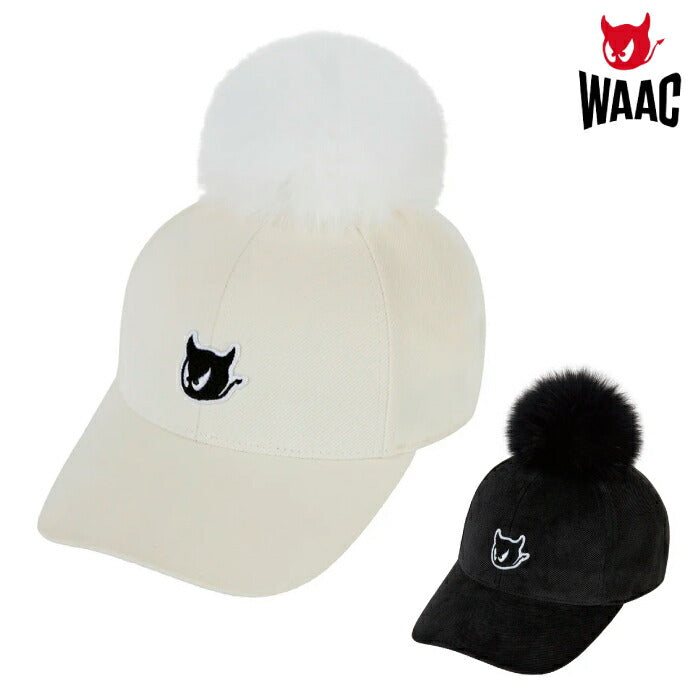 WAAC ワック ゴルフウェア メンズ レディース UNISEX ポンポンキャップ 帽子 コーデュロイ素材 ファーポンポン取り外し可能 072254837