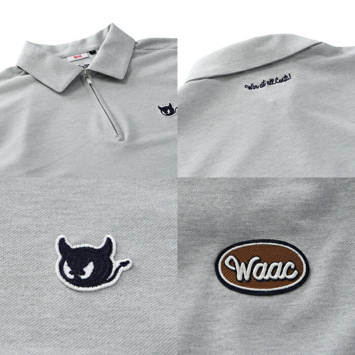 WAAC ワック ゴルフウェア メンズ MEN コットンタッチ ハーフジップポロ 長袖シャツ 吸水速乾性 ストレッチ性 UVカット ハンドウォッシャブル仕様 072262011