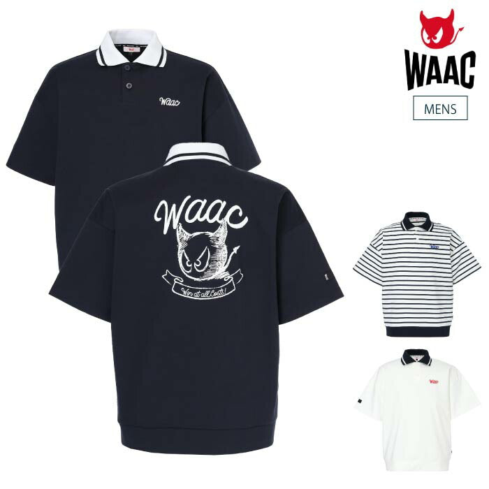 WAAC ワック ゴルフウェア メンズ MEN ライトストレッチポンチ ポロシャツ UVカット ゆとりのあるサイズ設計 072262020