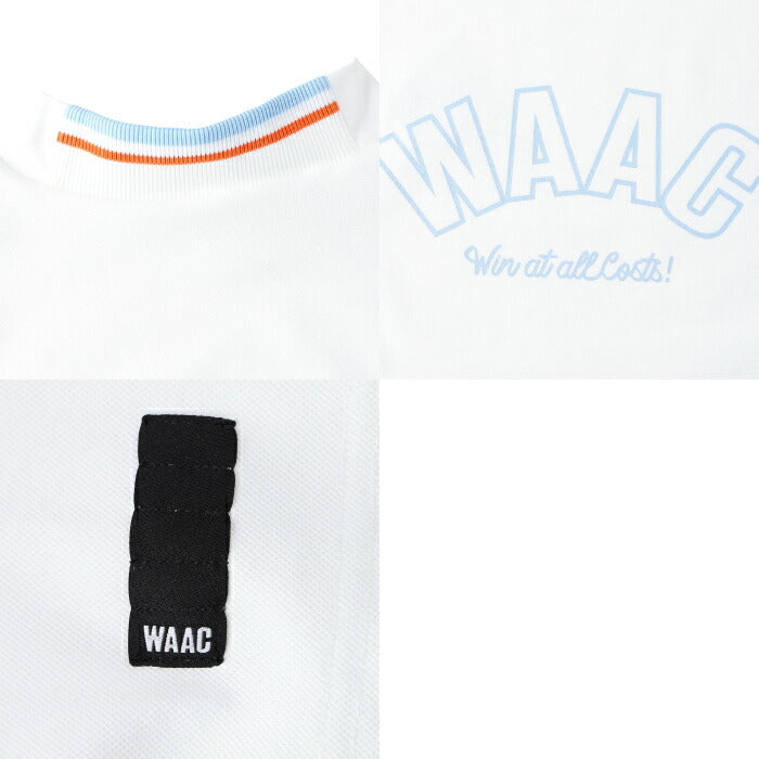 WAAC ワック ゴルフウェア メンズ MEN バックロゴ ピケ モックネック 半袖シャツ 通気性 UVカット 透け防止 吸水速乾 072262032