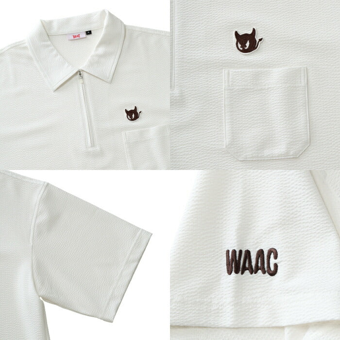 WAAC ワック ゴルフウェア メンズ MEN ストレッチサッカー ICE CREAM WAACKYポロ 半袖ポロシャツ ドライな着心地 爽やかな着用感 072262046