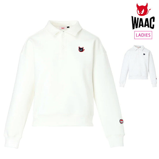 WAAC ワック ゴルフウェア レディース スウェットポロ 長袖シャツ イージーケア仕様 ストレッチ 072262061