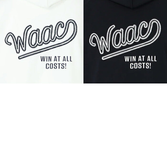 WAAC ワック ゴルフウェア レディース WOMEN バックロゴ ダンボールニットフーディー 半袖パーカー プルオーバー かぶり ストレッチ シワになりにくい 軽量 UVカット 接触冷感 072262072