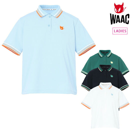 WAAC ワック ゴルフウェア レディース WOMEN ルーズフィットポロシャツ 半袖 鹿の子素材 通気性 UVカット 透け防止 吸水速乾機能 コンパクトなシルエット 072262081