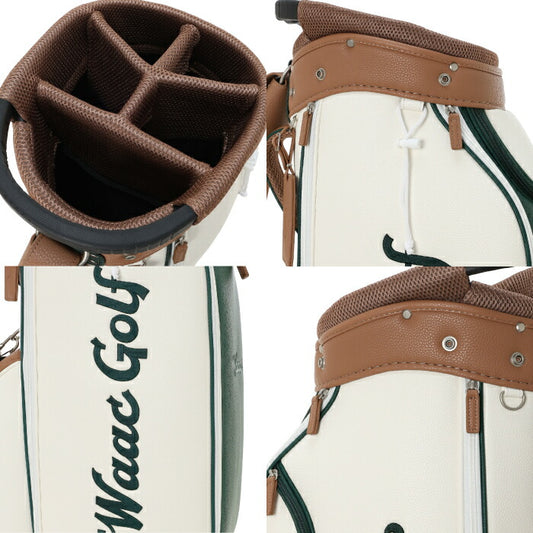 WAAC ワック メンズ レディース ゴルフ UNISEX Grainy Synthetic Leather キャディーバッグ スタンド式 9インチ口径5分割仕様収納口 複数ジップポケット完備 072262800