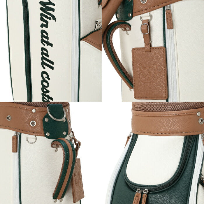 WAAC ワック メンズ レディース ゴルフ UNISEX Grainy Synthetic Leather キャディーバッグ スタンド式 9インチ口径5分割仕様収納口 複数ジップポケット完備 072262800
