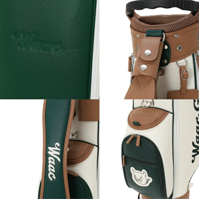 WAAC ワック メンズ レディース ゴルフ UNISEX Grainy Synthetic Leather キャディーバッグ スタンド式 9インチ口径5分割仕様収納口 複数ジップポケット完備 072262800