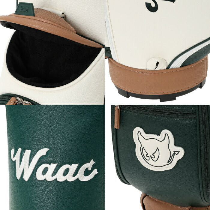 WAAC ワック メンズ レディース ゴルフ UNISEX Grainy Synthetic Leather キャディーバッグ スタンド式 9インチ口径5分割仕様収納口 複数ジップポケット完備 072262800