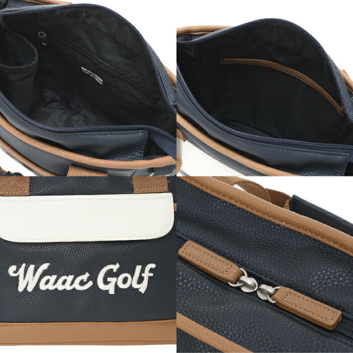 WAAC ワック ゴルフ メンズ レディース UNISEX Grainy Synthetic Leather カートバッグ シボ加工 ショルダーストラップ付 落ち着いたデザイン シリーズ商品あり 072262801