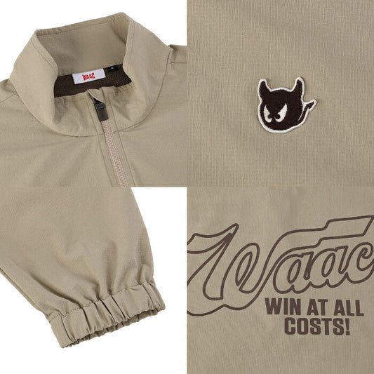 WAAC ワック ゴルフウェア メンズ MEN CORDURA®リップストップアノラック ハーフジップブルゾン はっ水機能 裾ドローストリング仕様 セットアップ対応 072264120