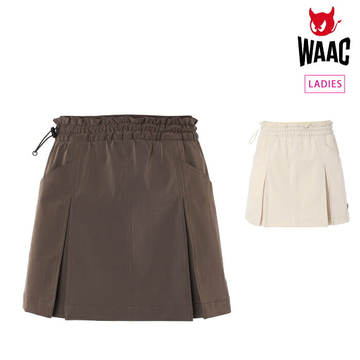 WAAC ワック ゴルフウェア レディース WOMEN シャーリングツイルショートパンツ はっ水加工 ストレッチ ウエスト一周ゴム仕様 セットアップ対応 072264470