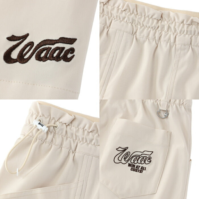WAAC ワック ゴルフウェア レディース WOMEN シャーリングツイルショートパンツ はっ水加工 ストレッチ ウエスト一周ゴム仕様 セットアップ対応 072264470