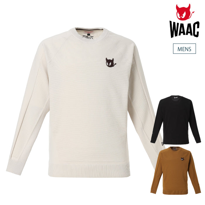 WAAC ワック ゴルフウェア メンズ MEN 立体編みニットプルオーバー セーター ストレッチ性 軽快な着心地 撥水加工 072264720