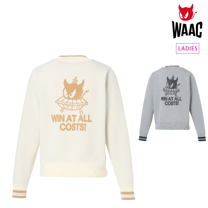 WAAC ワック ゴルフウェア レディース WOMEN SPACE WAACKY ダブルフェイスニットプルオーバー やわらかな肌触り 着心地重視 背面グラフィック 072264780