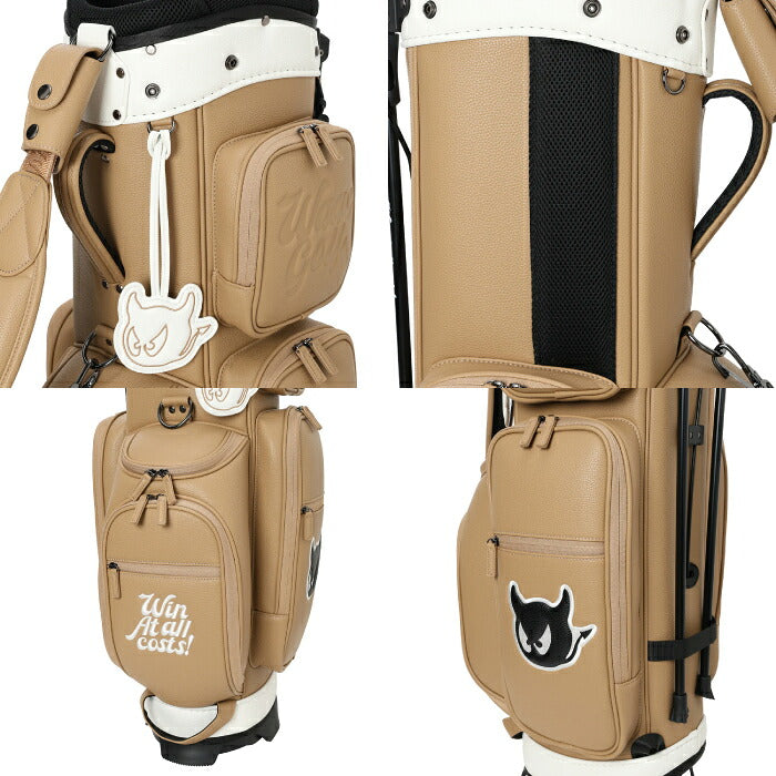 WAAC ワック ゴルフ メンズ レディース UNISEX GRAINY SYNTHETIC LEATHER キャディバック スタンド式 9インチ 5分割仕様 安定感 軽量設計 6つのポケット ネームプレート付属 シリーズ商品あり 072264800